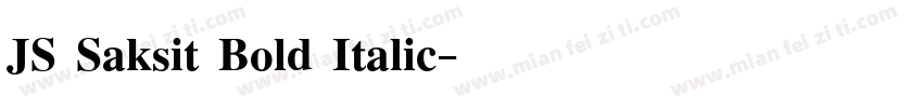 JS Saksit Bold Italic字体转换
